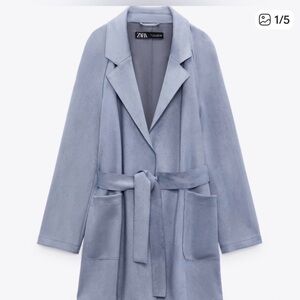 Zara Women's Soft Blue Trench Coat